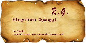 Ringeisen Gyöngyi névjegykártya